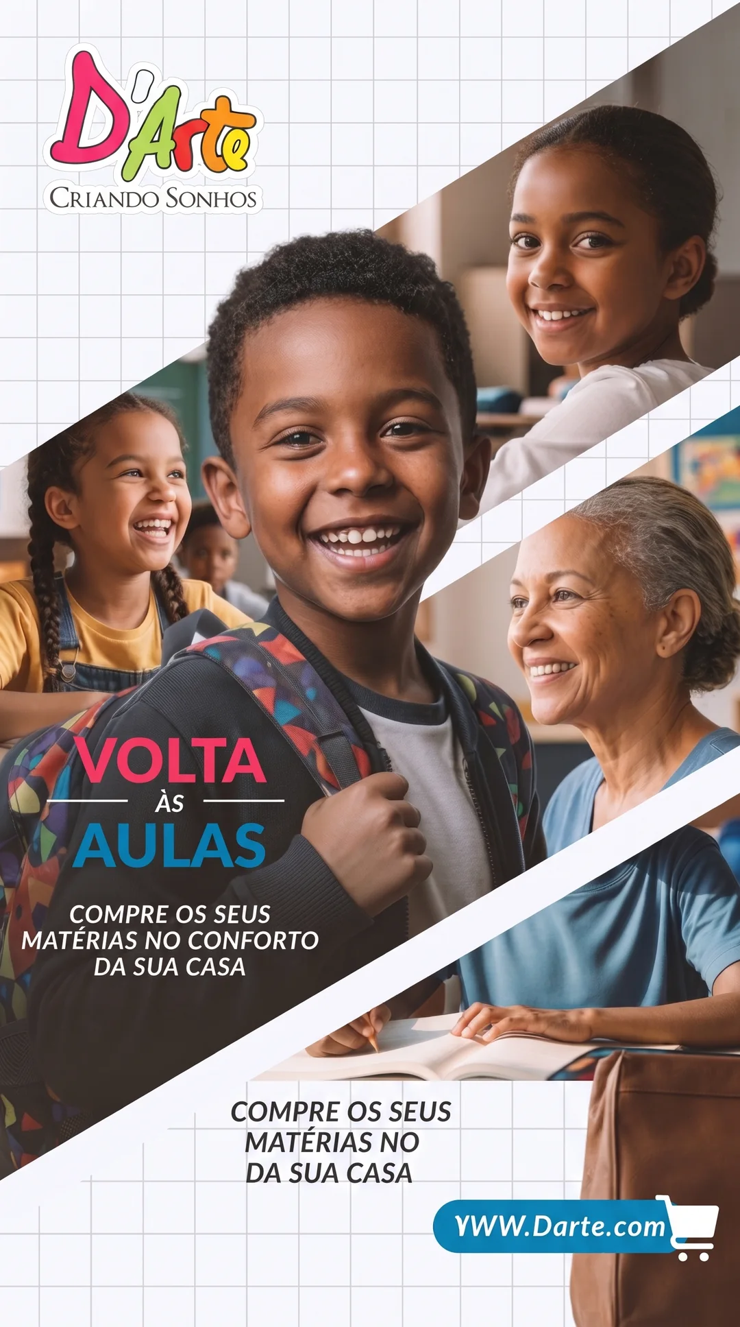 Volta às aulas. Compra os teus materiais no conforto da tua casa.